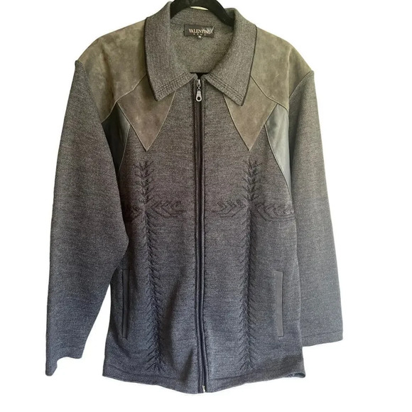 Valentino Other - Valentino Roma Wool blend knit jacket with leather and suede accents Mens M